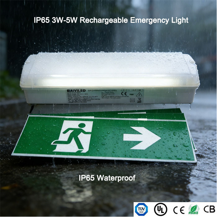 BAIYI HOT Ip65 Rechargeable Led Bulkhead 3H Battery Backup Led Emergency Lights