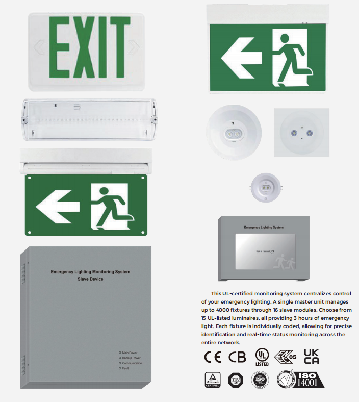 UL-certified Monitoring System Centralizes Controlof Your Emergency Lighting.